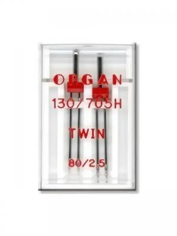 Organ Çift İğne 2.5mm (Nervür İğnesi 80/2.5)2'li 12 Numara (Aile Makina İğnesi)